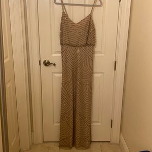 Adrianna Papell beaded blouson long gown